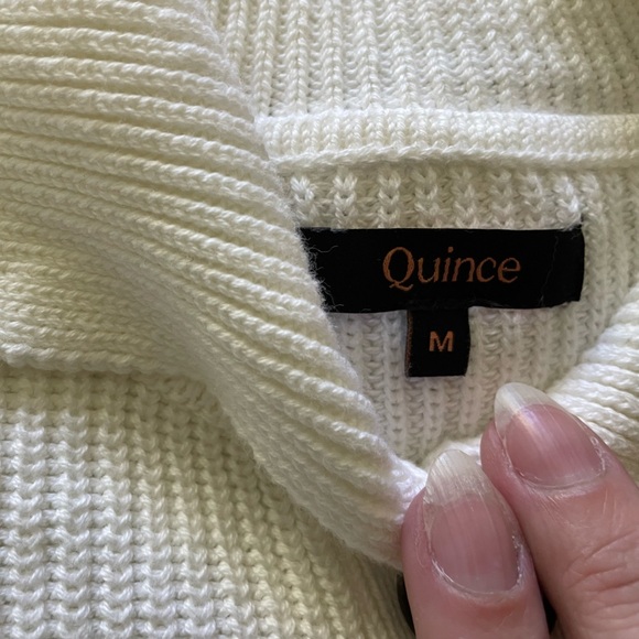 QUINCE- 100% Organic Cotton Fisherman Collared Cardigan size medium - Picture 9 of 9